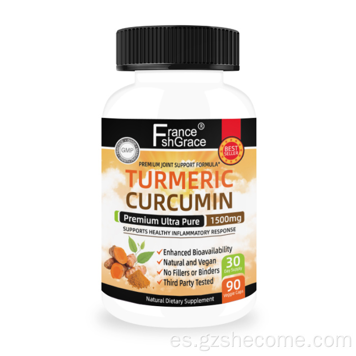 Curcumina de cúrcuma Extracto de pimienta negra Cápsula de curcumina